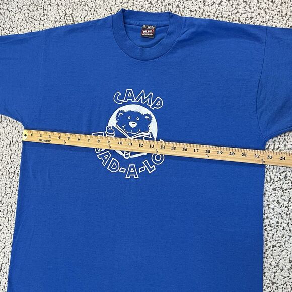 VTG 90s Camp Read-A-Lot T-Shirt Adult XL Blue Single Stitch Fruit of Loom BEST - Picture 9 of 10